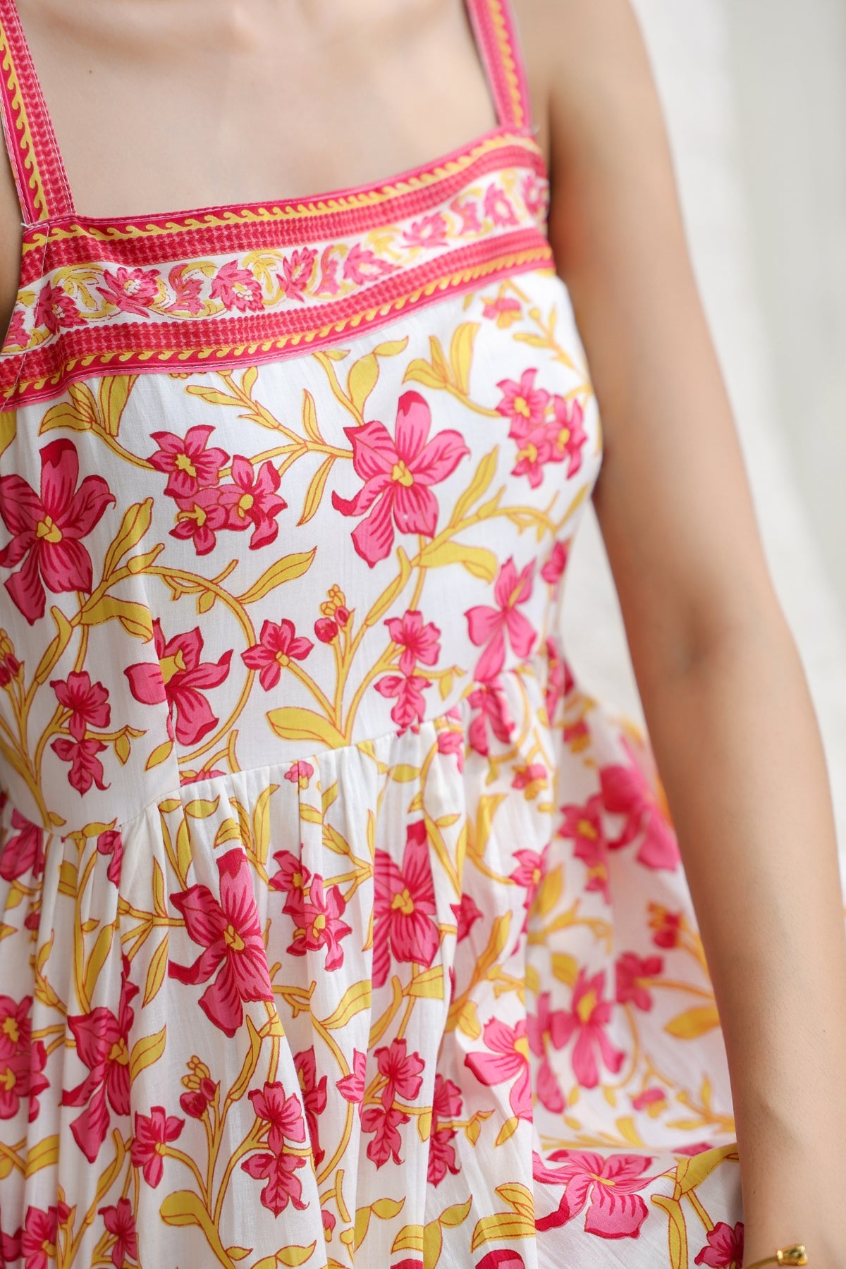 Floral-Printed Knitted Midi Ethnic Dresses