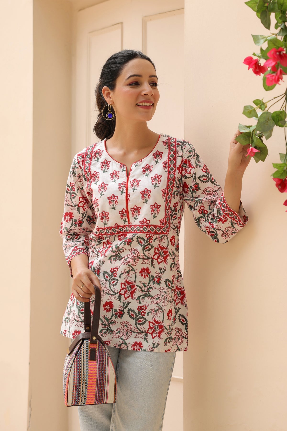 Women Floral Printed Pure Cotton Top
