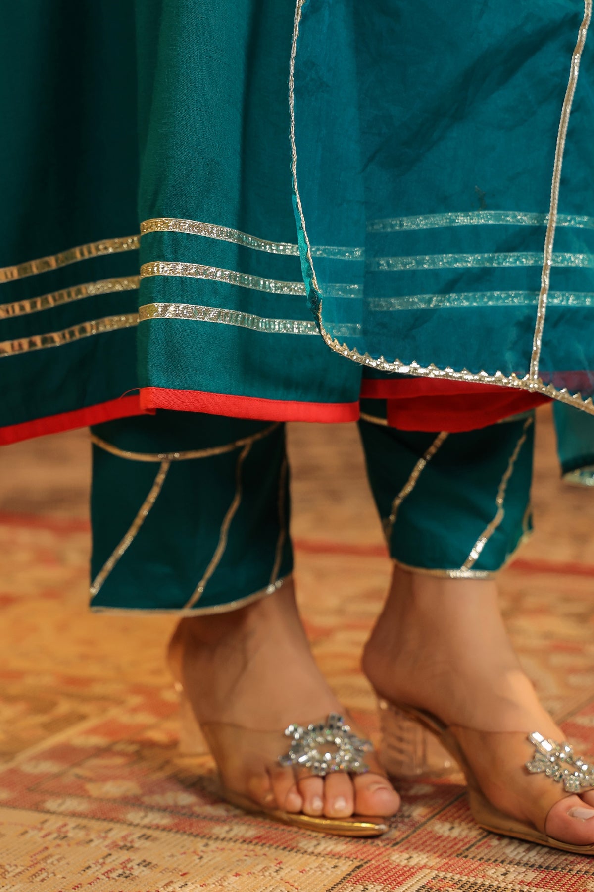 Women Regular Gotta Patti Kurta with Trousers & Dupatta