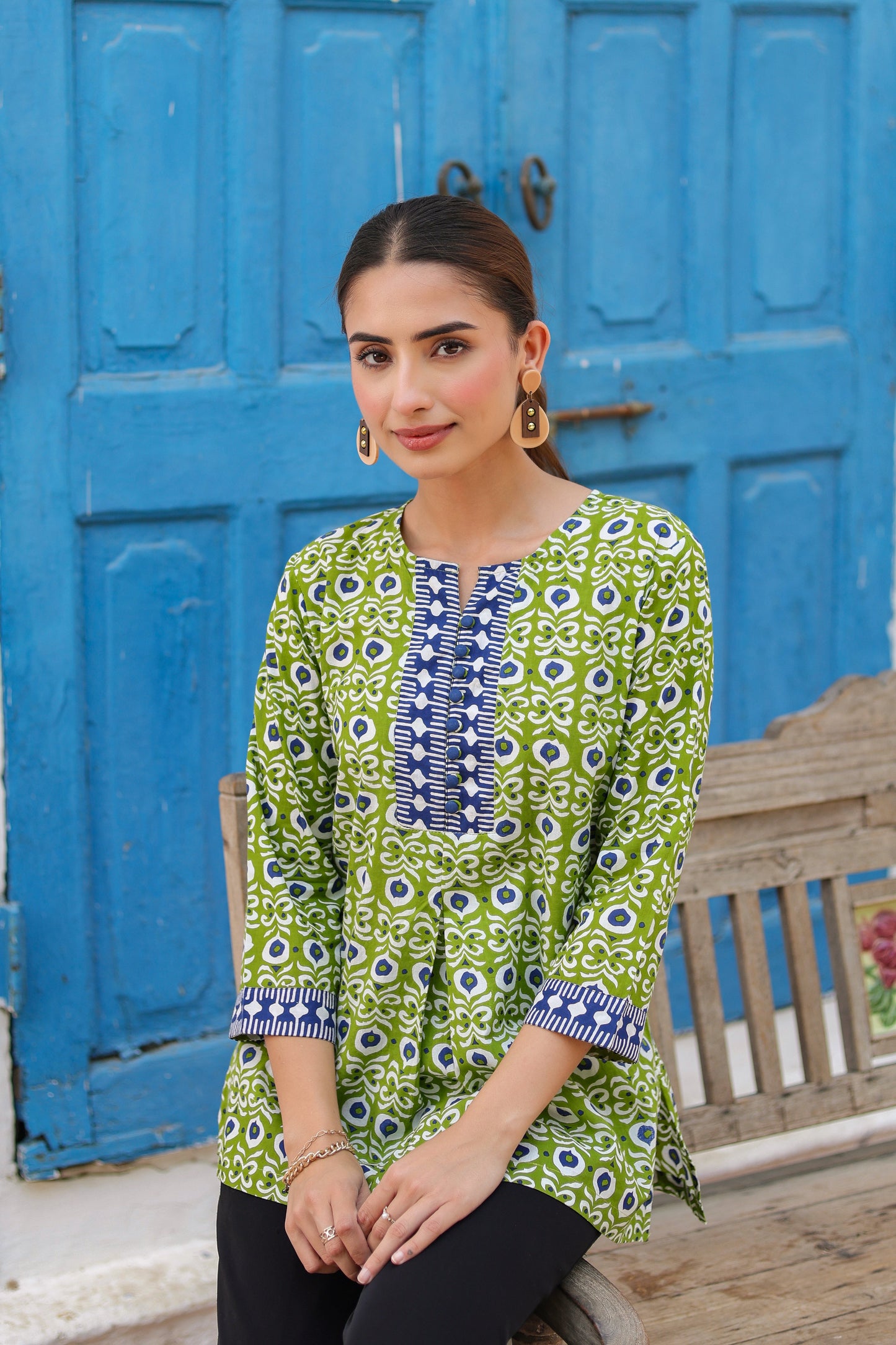 Women Floral Print Cotton Regular Top