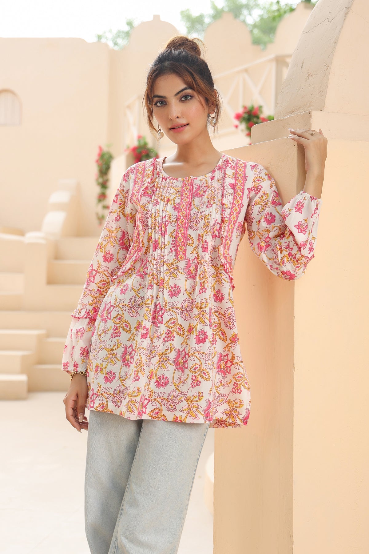 Floral Print Cotton Top
