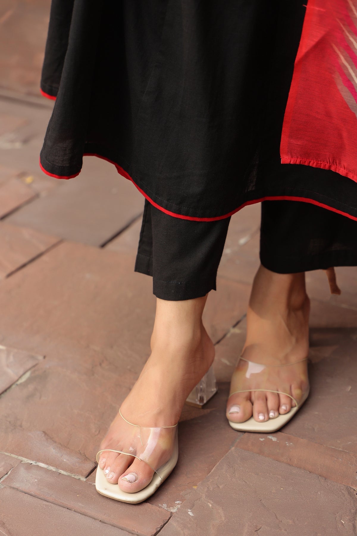 Yoke Design Chanderi Cotton A-Line Kurta with Palazzos & Dupatta