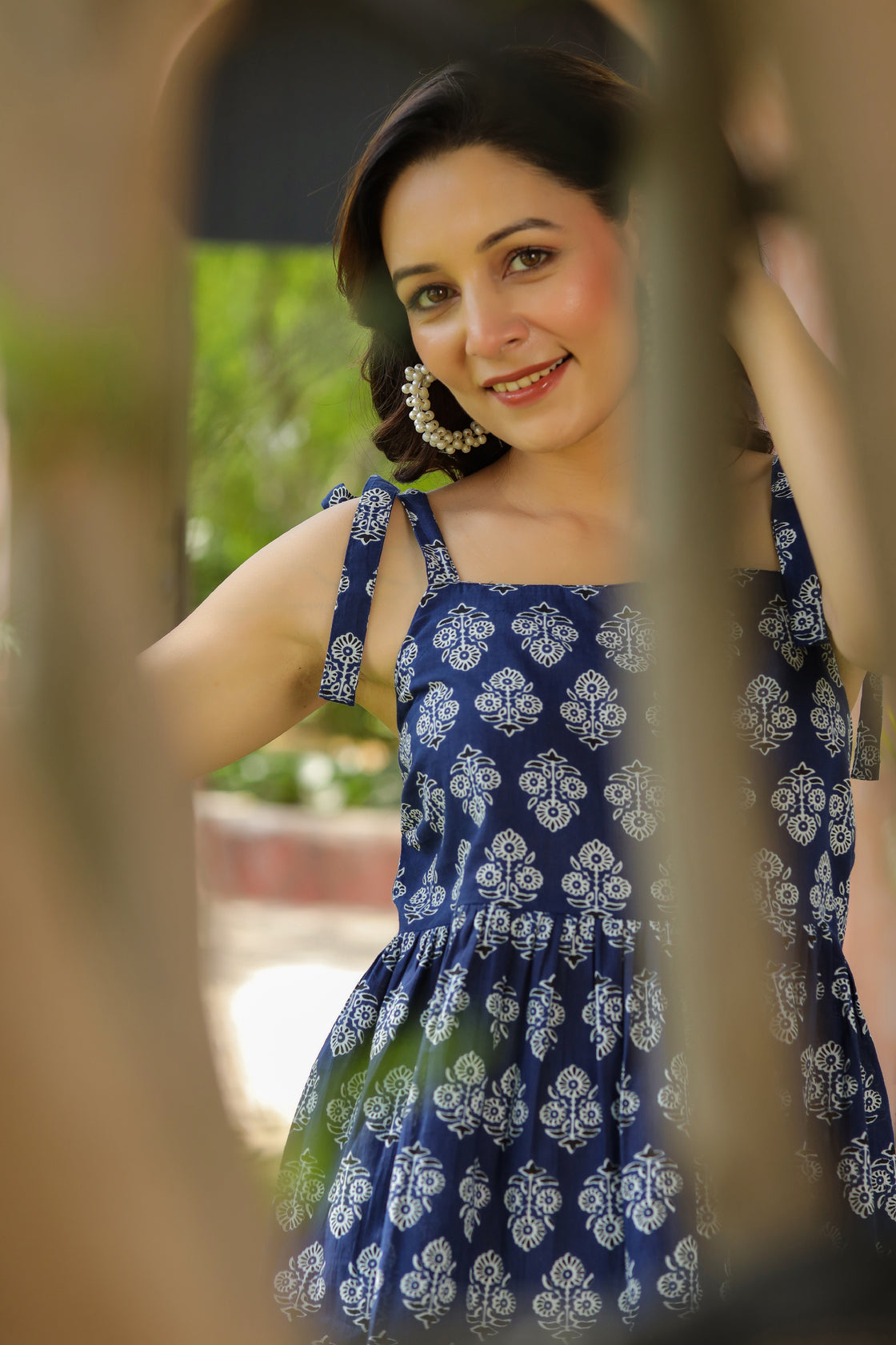 Women Printed Cotton Shoulder Straps Top