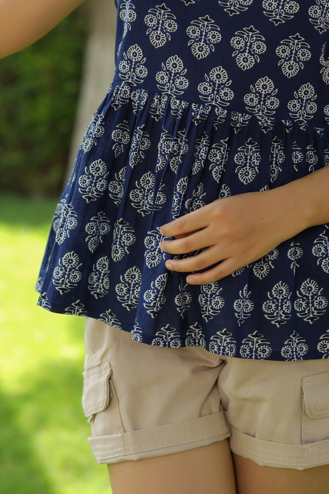 Women Printed Cotton Shoulder Straps Top