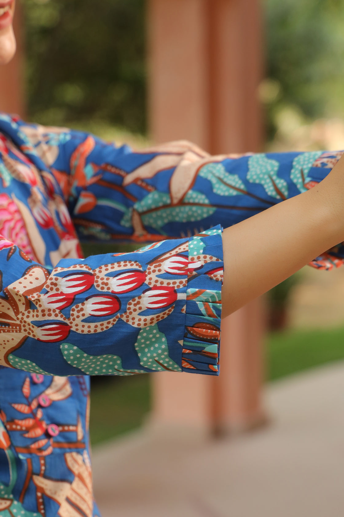 Floral Printed Pure Cotton Tunic With Trouser