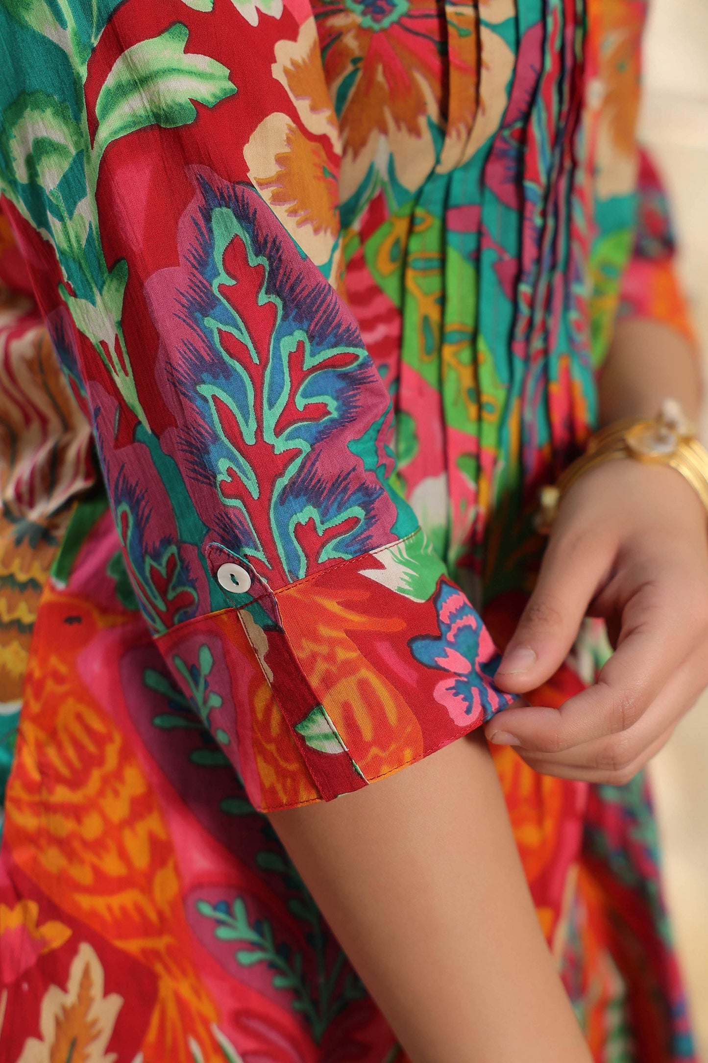 Floral Printed Pure Cotton Tunic & Trouser