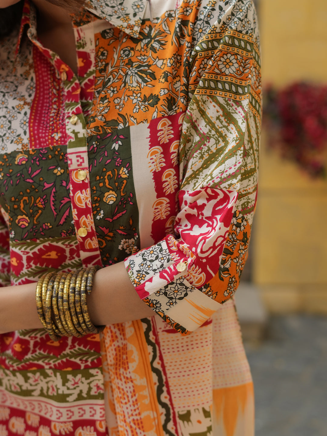 Women Multi Ethnic Motifs Printed Pure Cotton Kurta With Printed Trouser