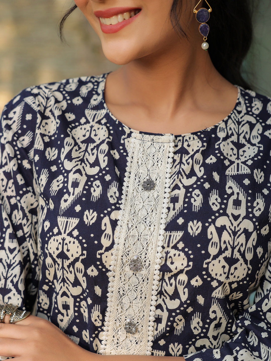 Printed Pure Cotton Tunic With Trouser