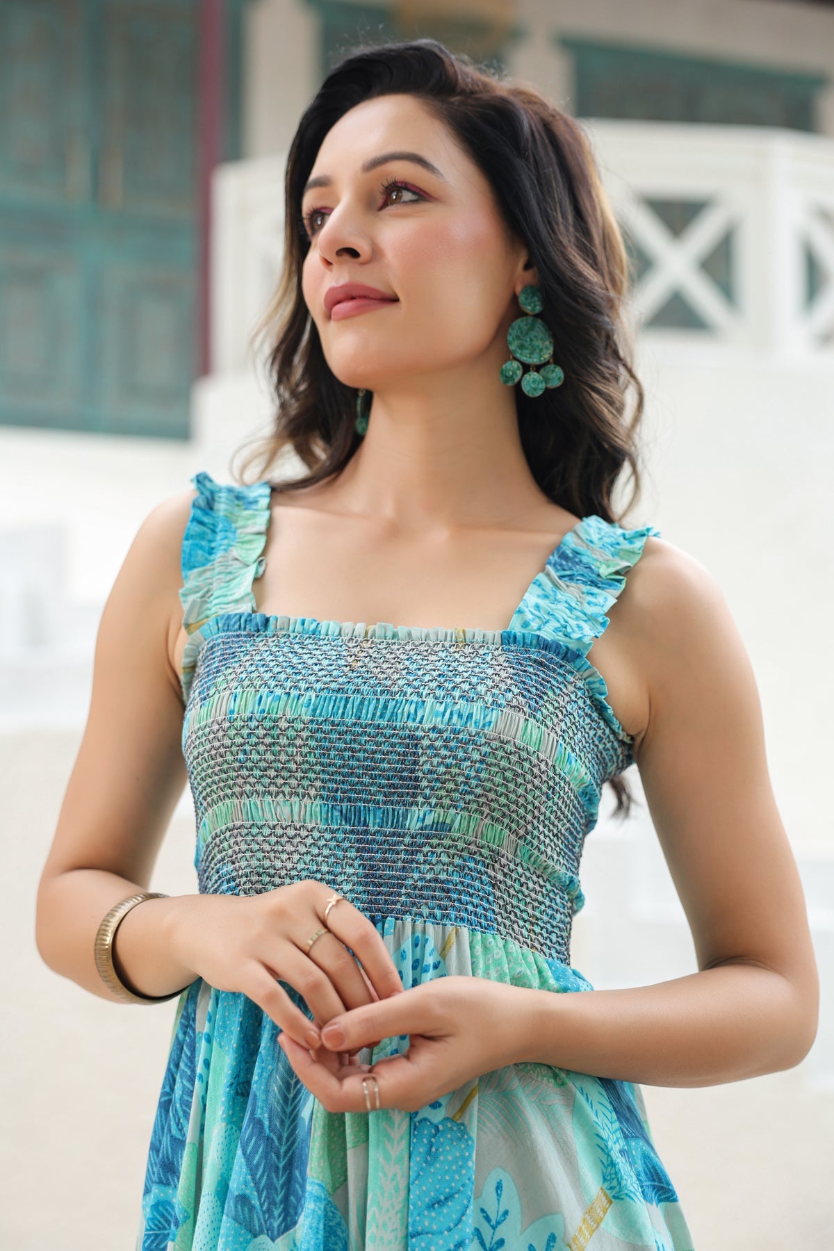 Printed Fit and Flared Ethnic Dresses