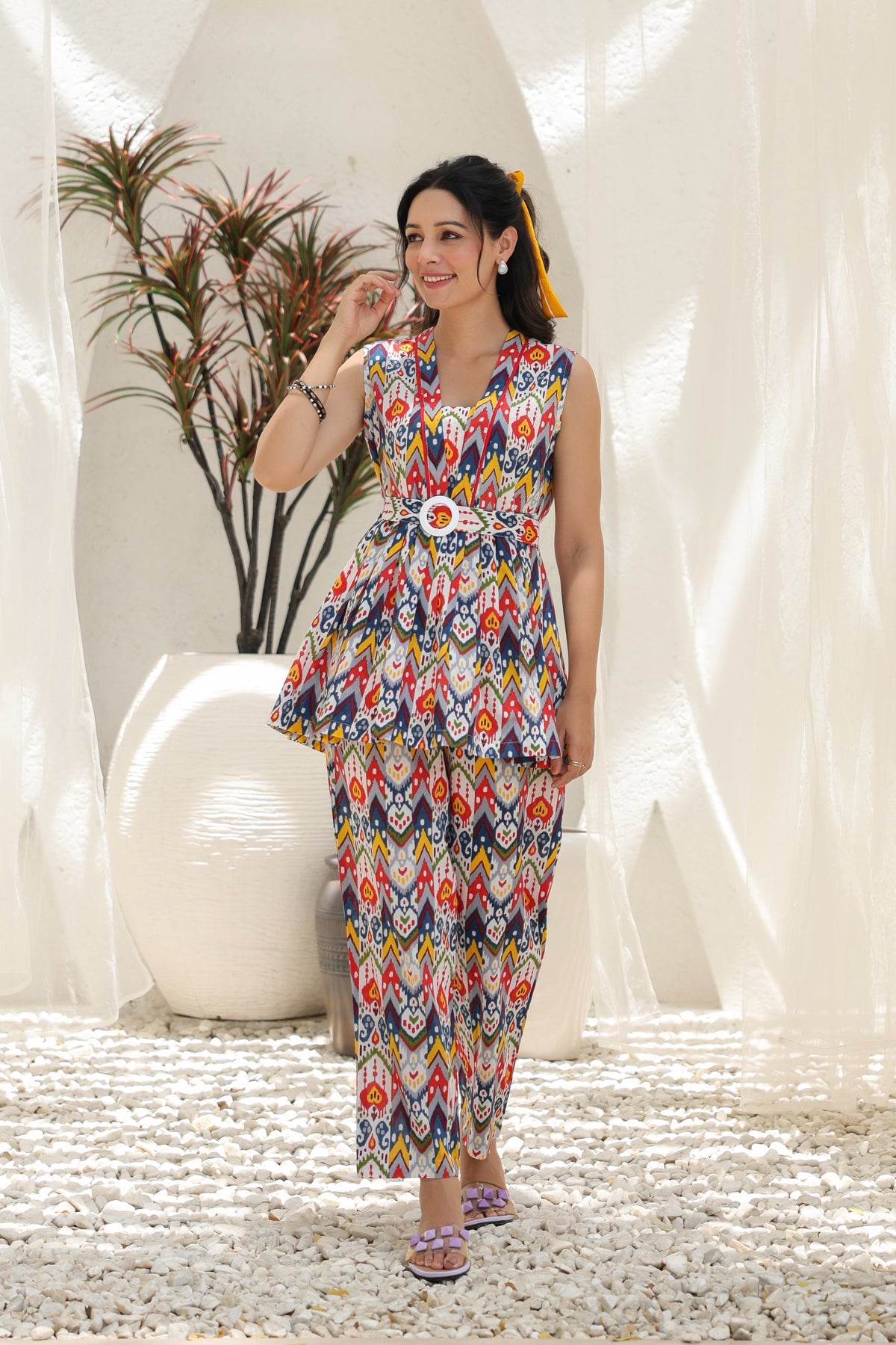 Printed Top With Trouser Co-Ords