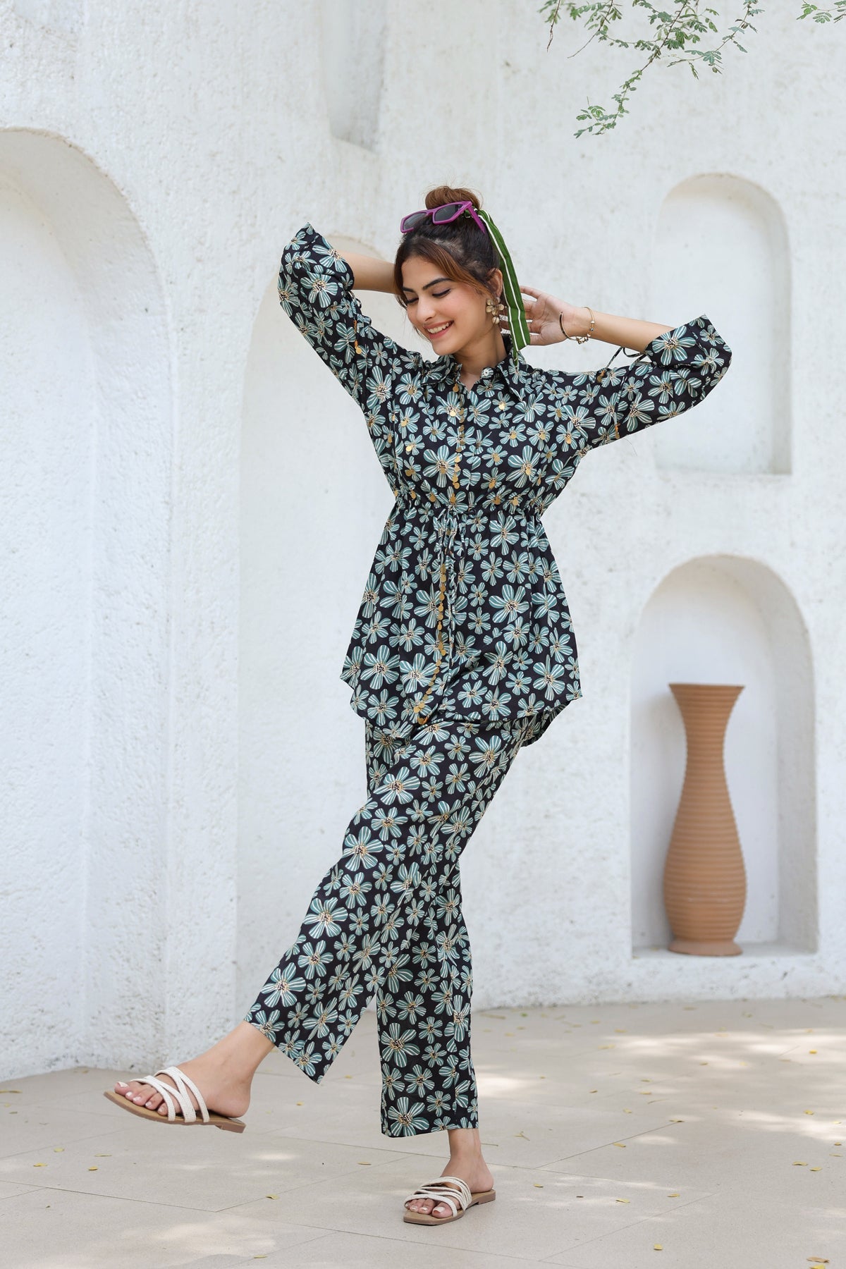 Printed Pure Cotton Tunic & Trousers
