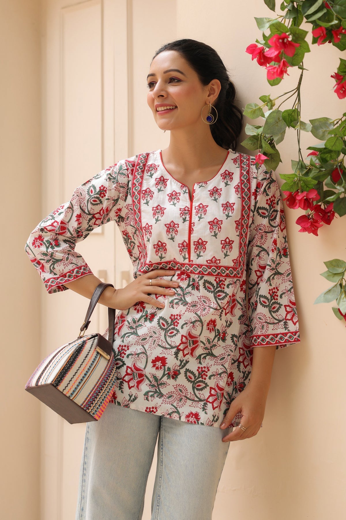 Women Floral Printed Pure Cotton Top