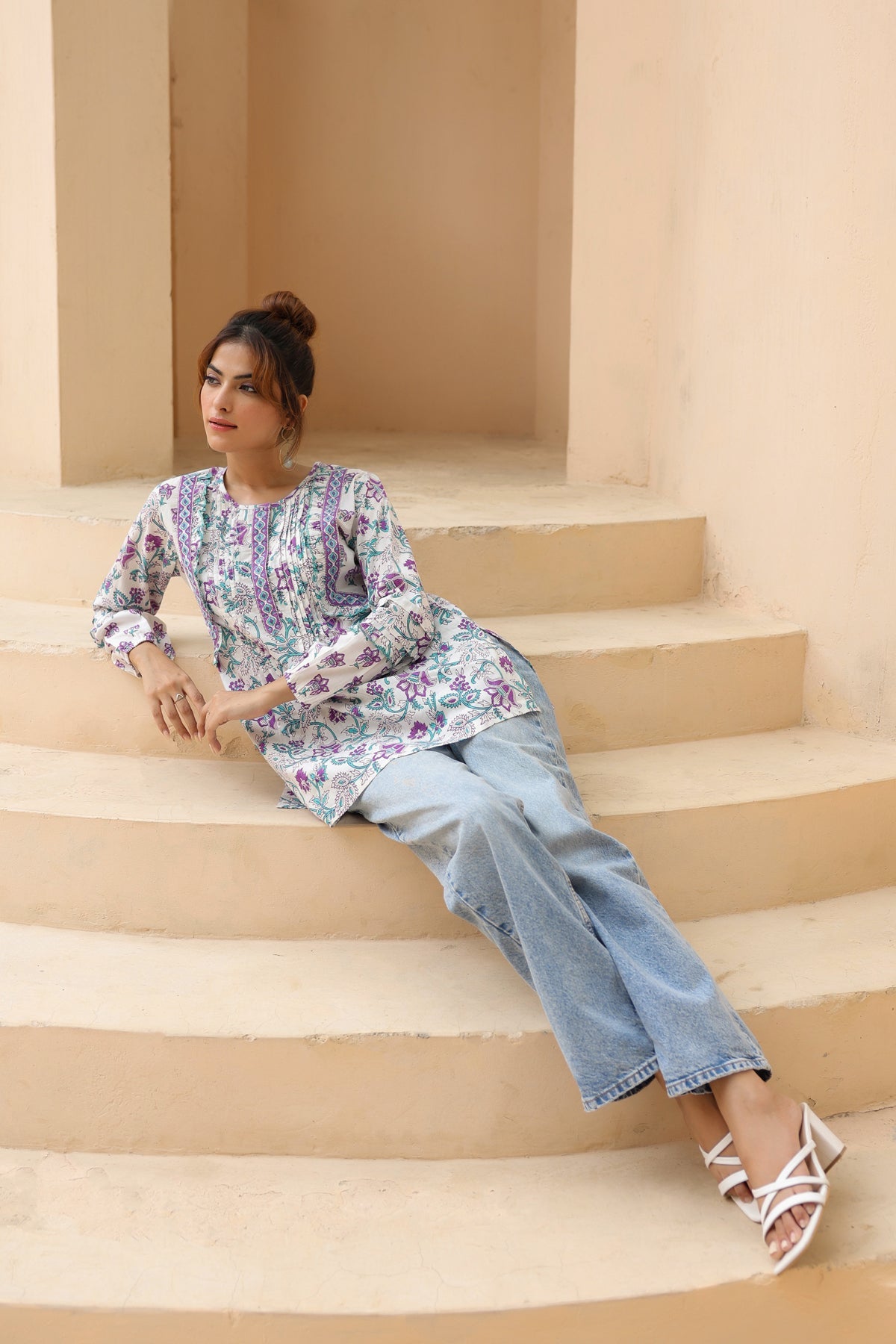 Floral Print Cotton Top