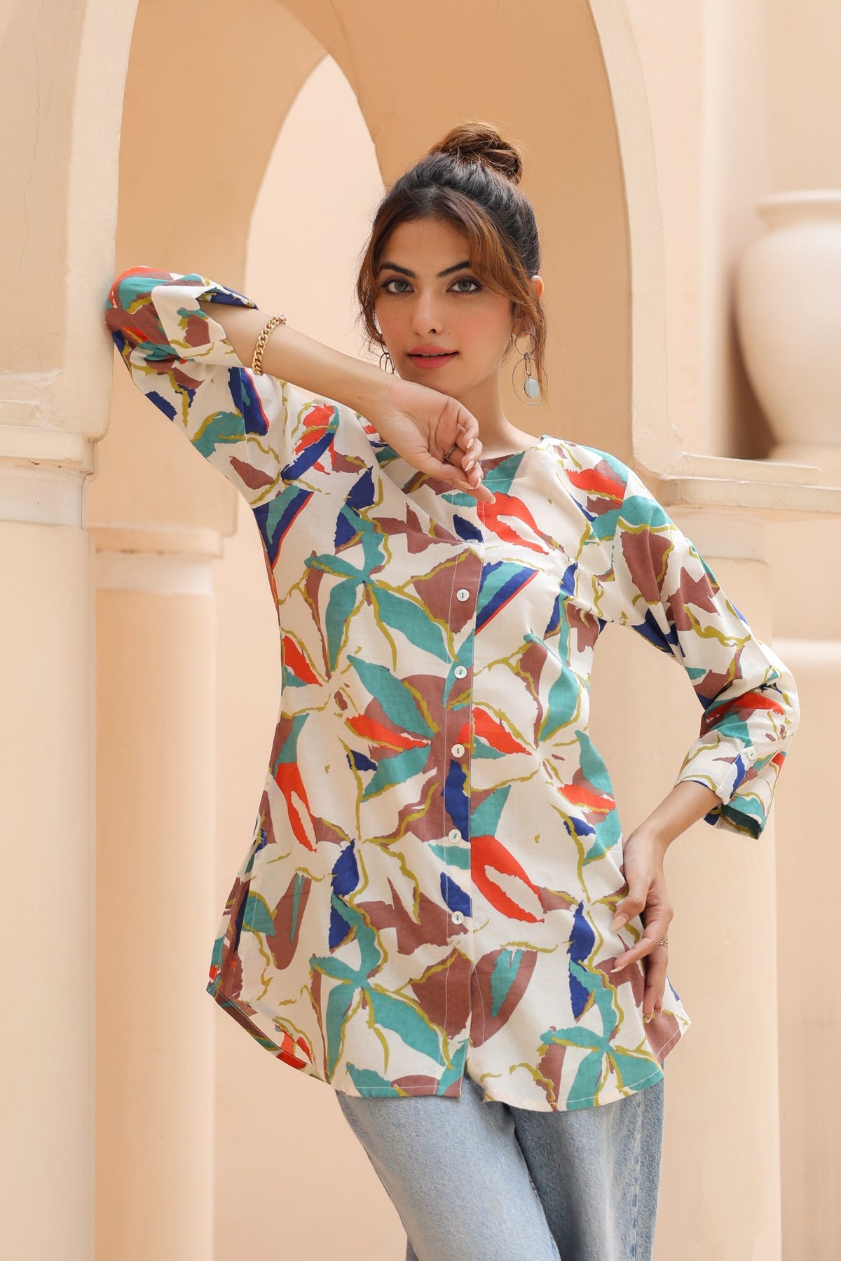 Floral Print Cotton Top