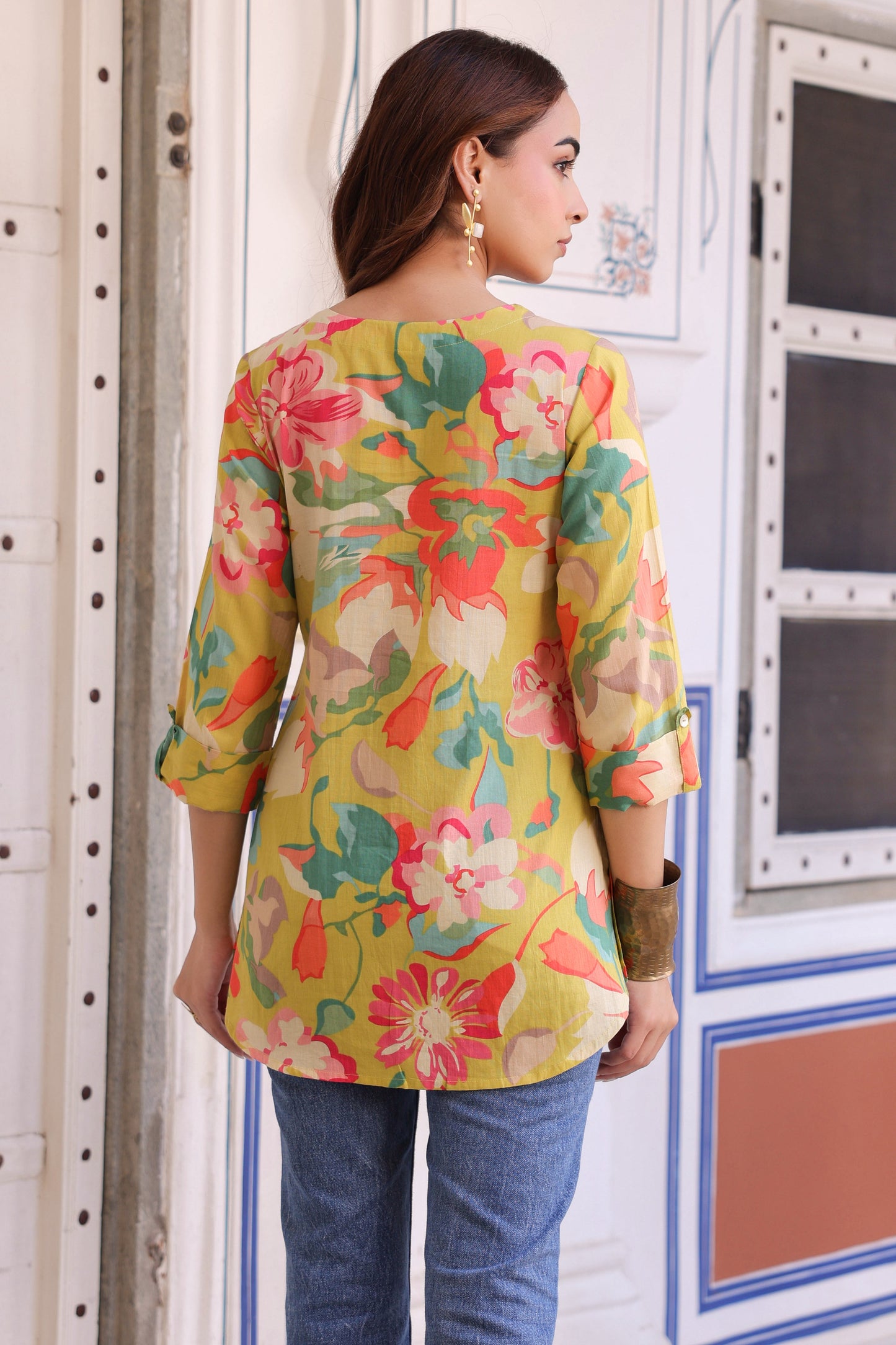 Women Floral Print Cotton Top