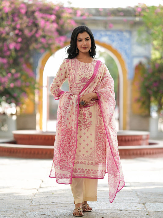 Women Ethnic Motifs Printed Kurta with Trousers & Dupatta