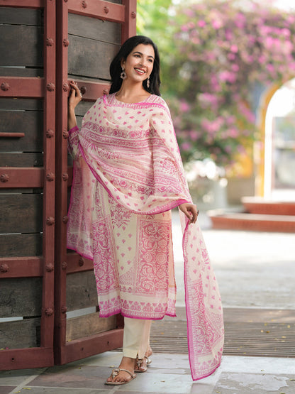 Women Ethnic Motifs Printed Kurta with Trousers & Dupatta