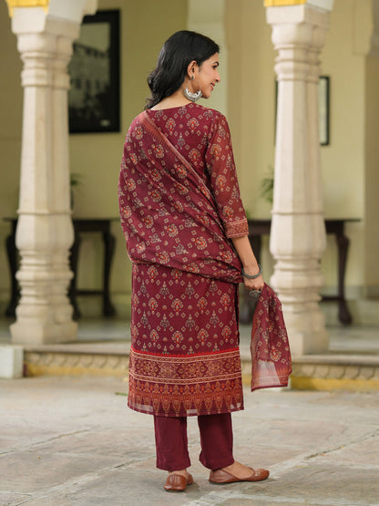 Women Ethnic Motifs Printed Kurta with Trousers & Dupatta