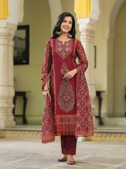 Women Ethnic Motifs Printed Kurta with Trousers & Dupatta