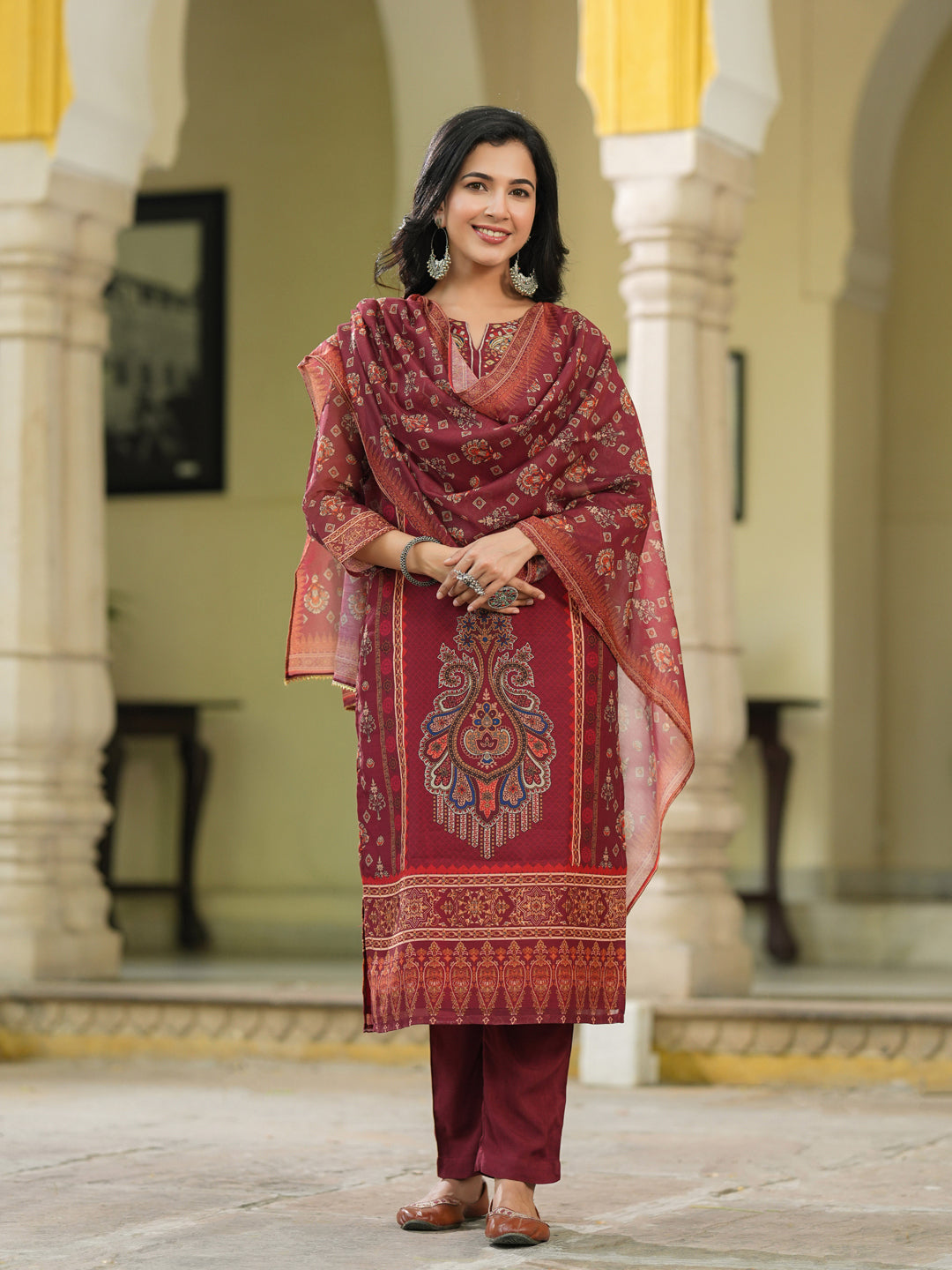 Women Ethnic Motifs Printed Kurta with Trousers & Dupatta