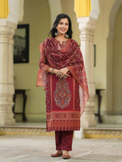 Women Ethnic Motifs Printed Kurta with Trousers & Dupatta