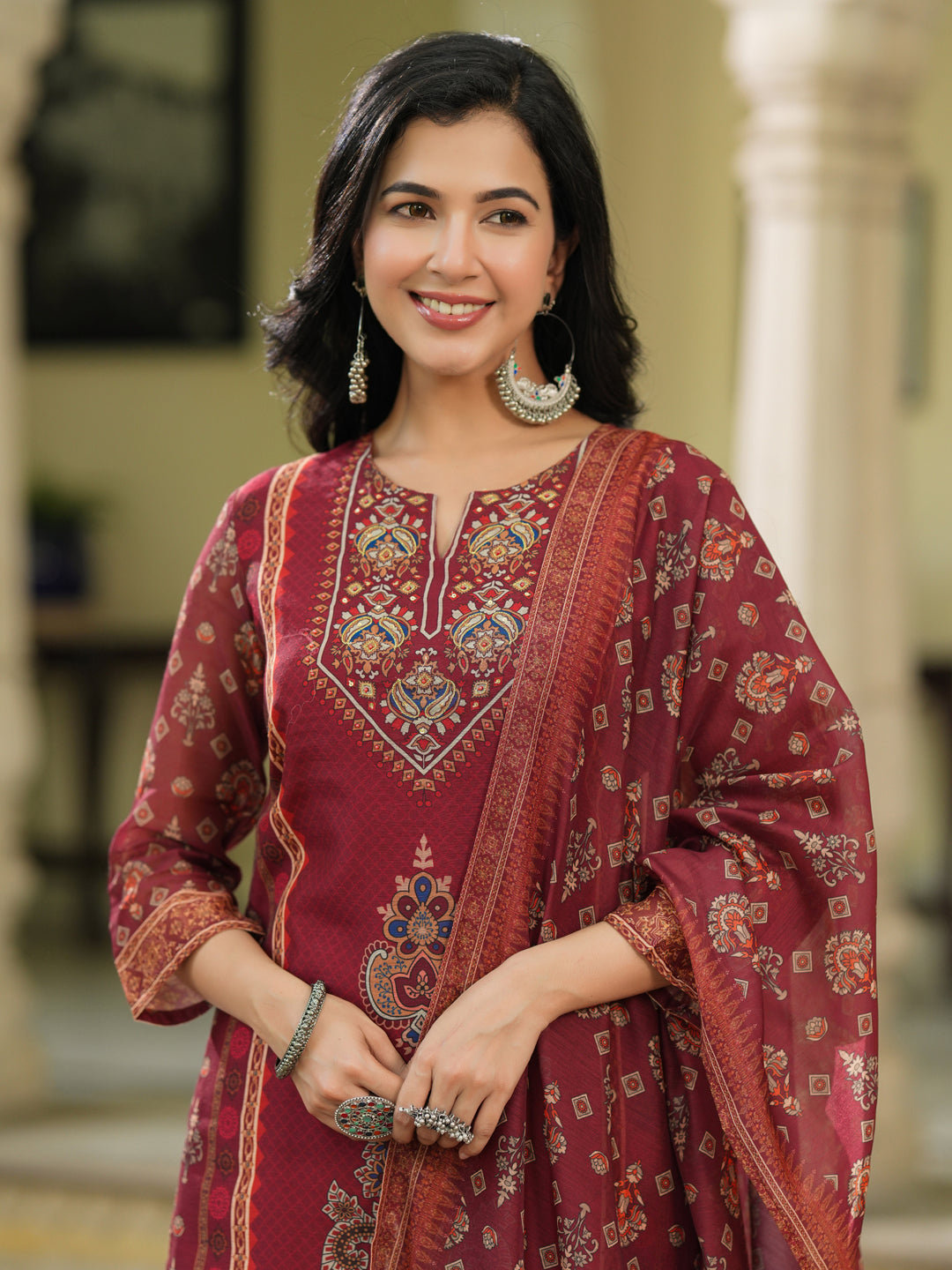 Women Ethnic Motifs Printed Kurta with Trousers & Dupatta