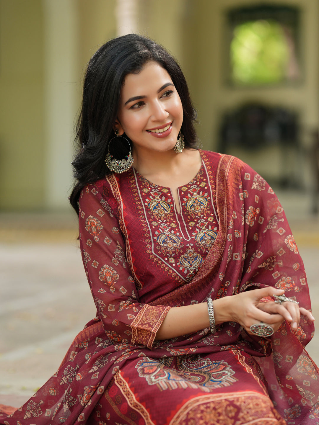 Women Ethnic Motifs Printed Kurta with Trousers & Dupatta