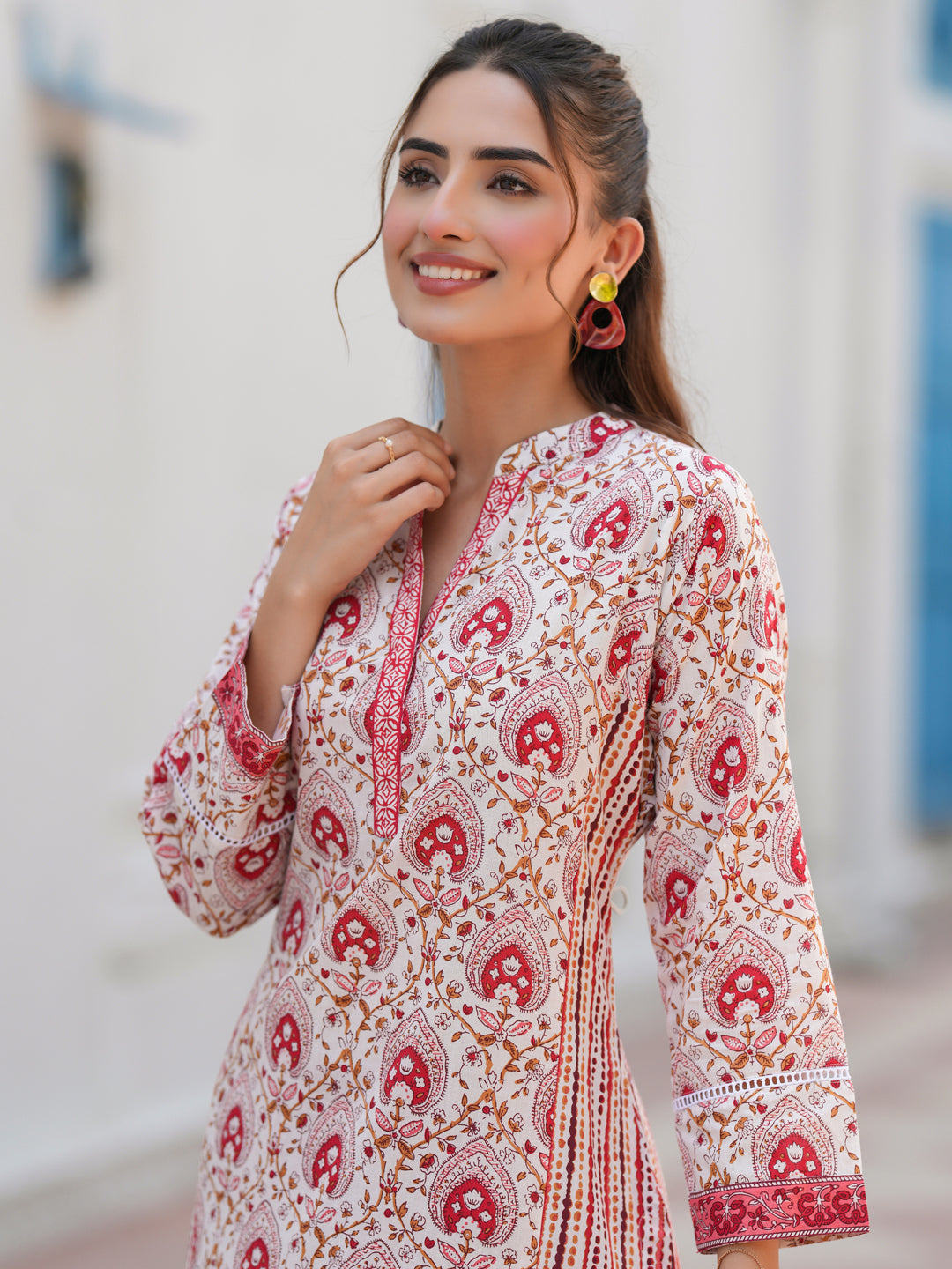 Women Floral Printed Daily Cotton A-Line Kurta