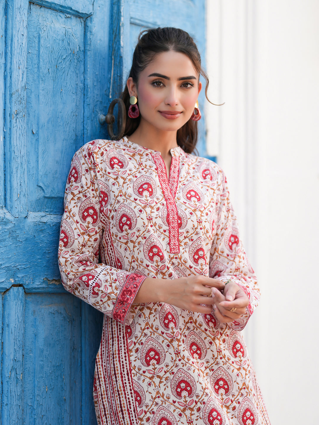 Women Floral Printed Daily Cotton A-Line Kurta