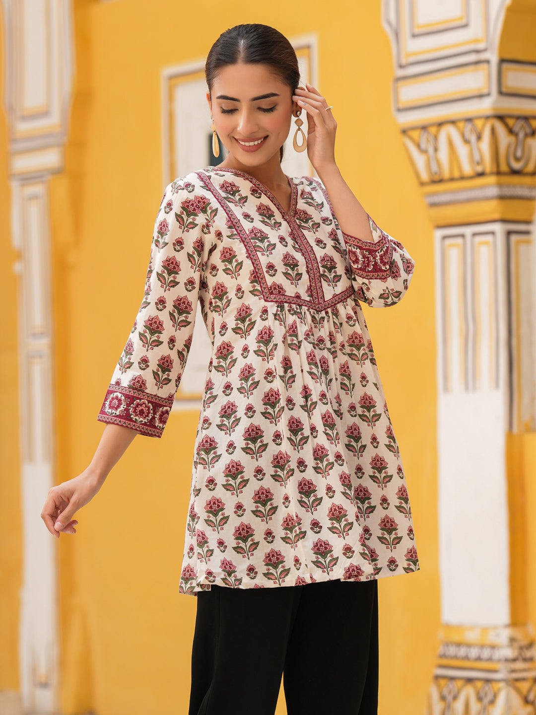 Women Printed Pure Cotton Top