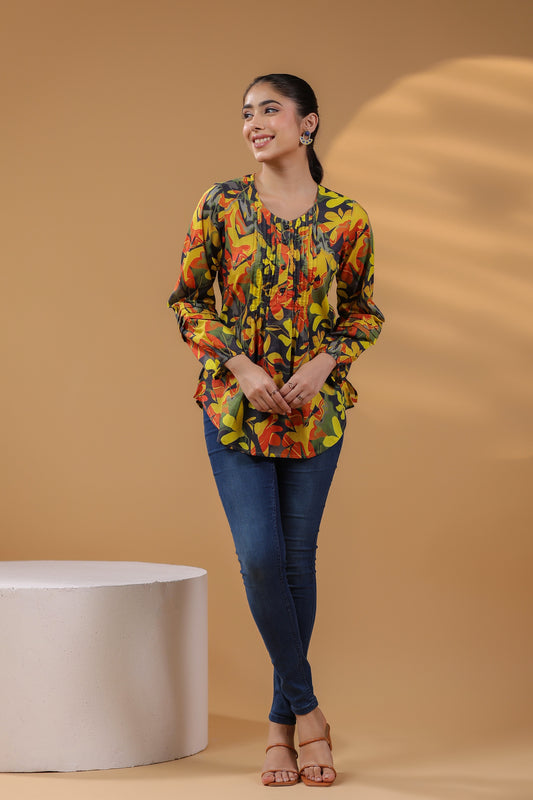 Women Floral Printed Cotton Top
