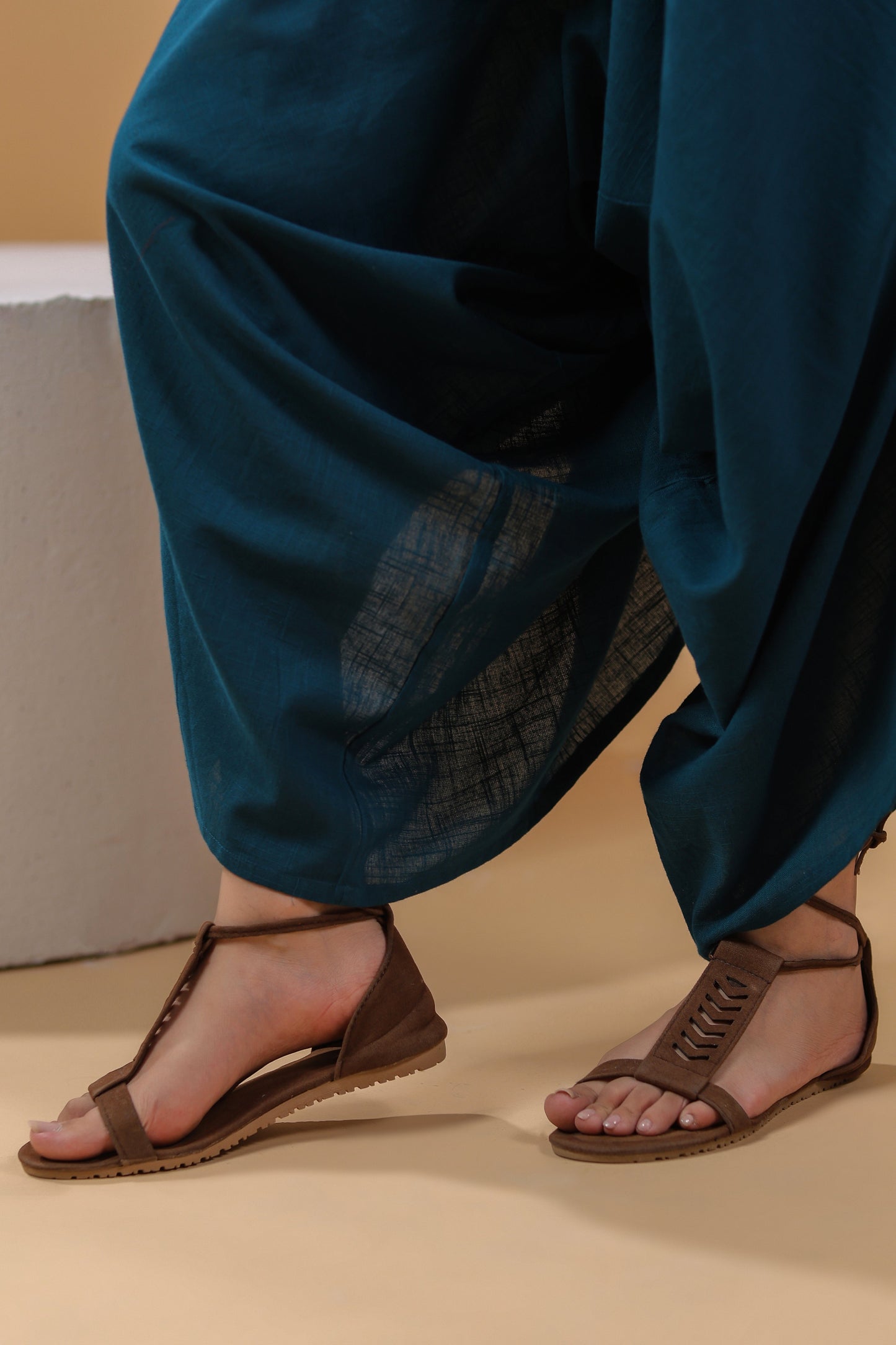 Women Shoulder Straps Cotton Basic Jumpsuit