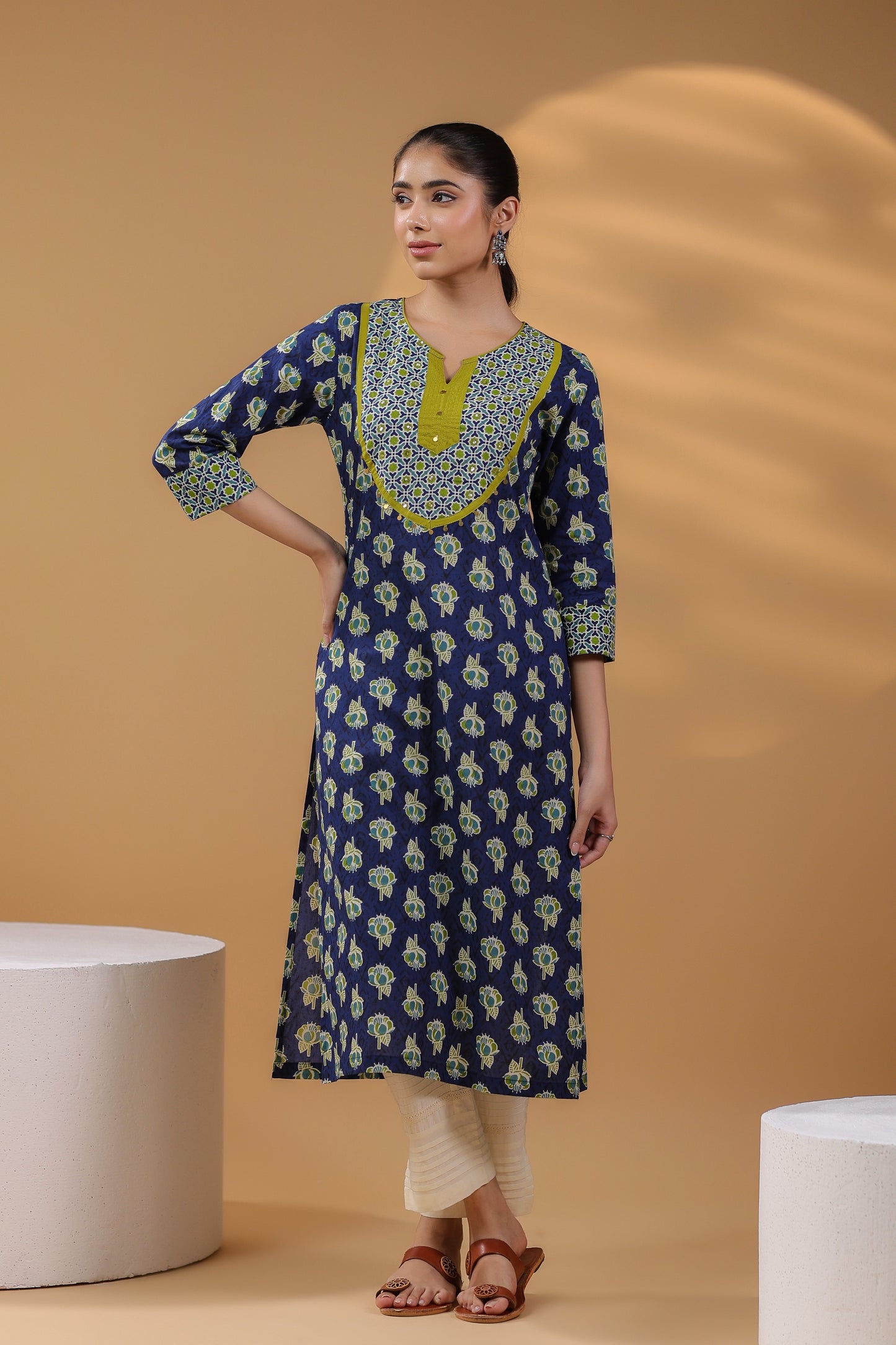 Women Ethnic Motifs Printed Pure Cotton Kurta