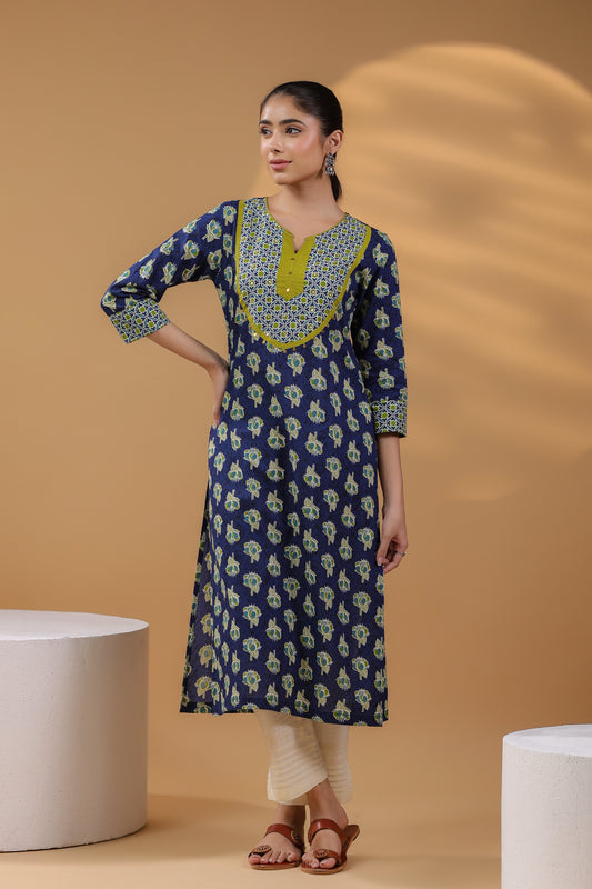 Women Ethnic Motifs Printed Pure Cotton Kurta