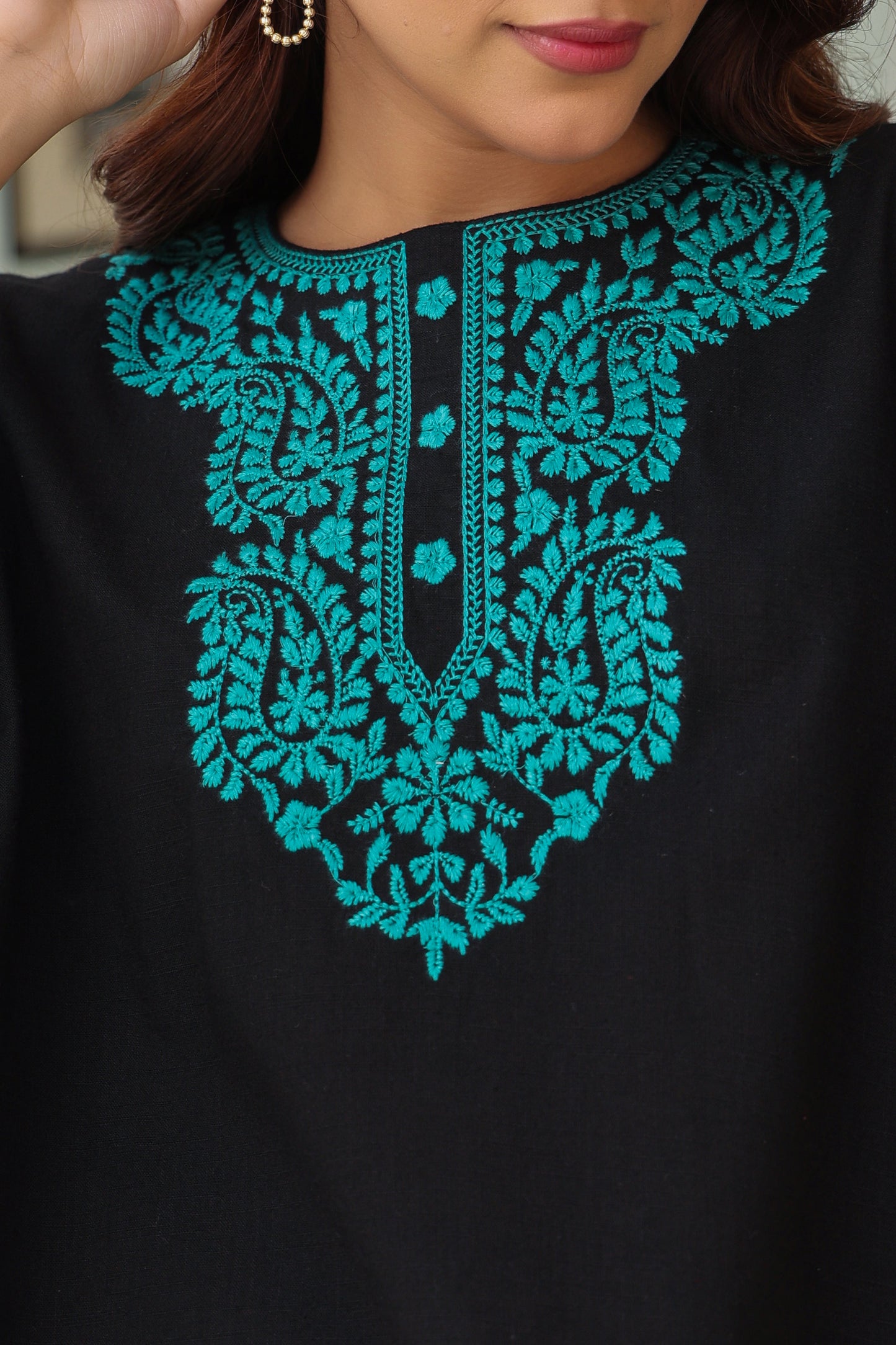 Embroidered Round Neck Pure Cotton Tunic With Trouser