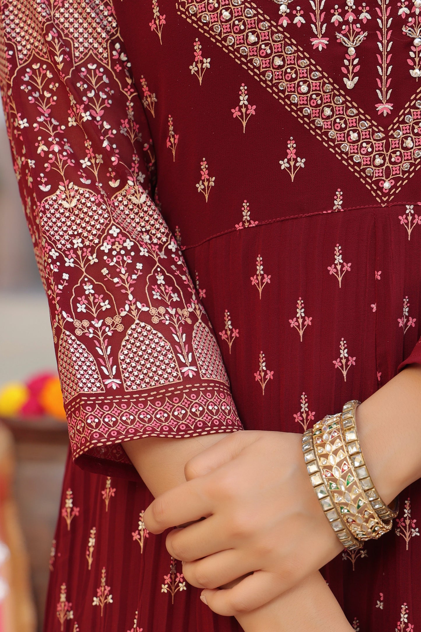 Women Ethnic Motifs Printed Beads and Stones Kurta with Trouser & Dupatta