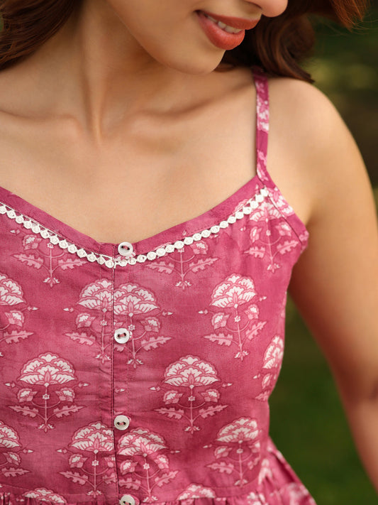 Women Ethnic Motifs Printed Pure Cotton Peplum Top