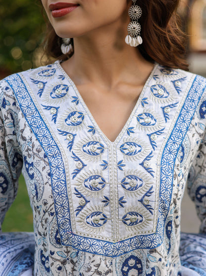 Women Ethnic Motifs Printed Pure Cotton Kurta with Trousers & Dupatta