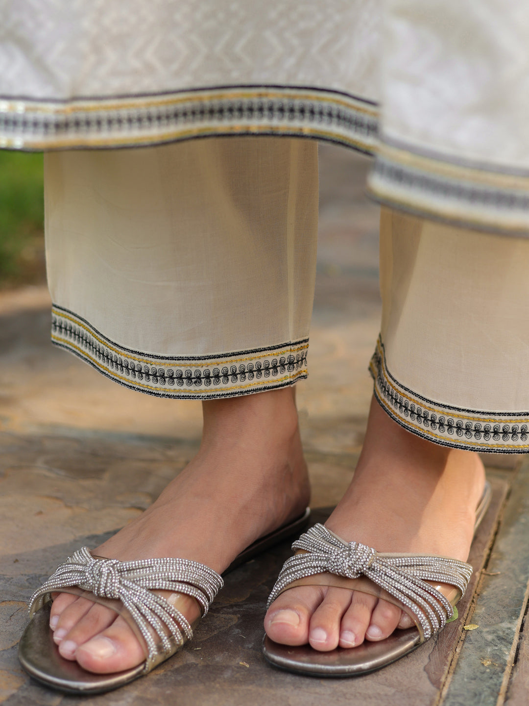 Women Floral Embroidered A-Line Pure Cotton Kurta with Trousers & Dupatta