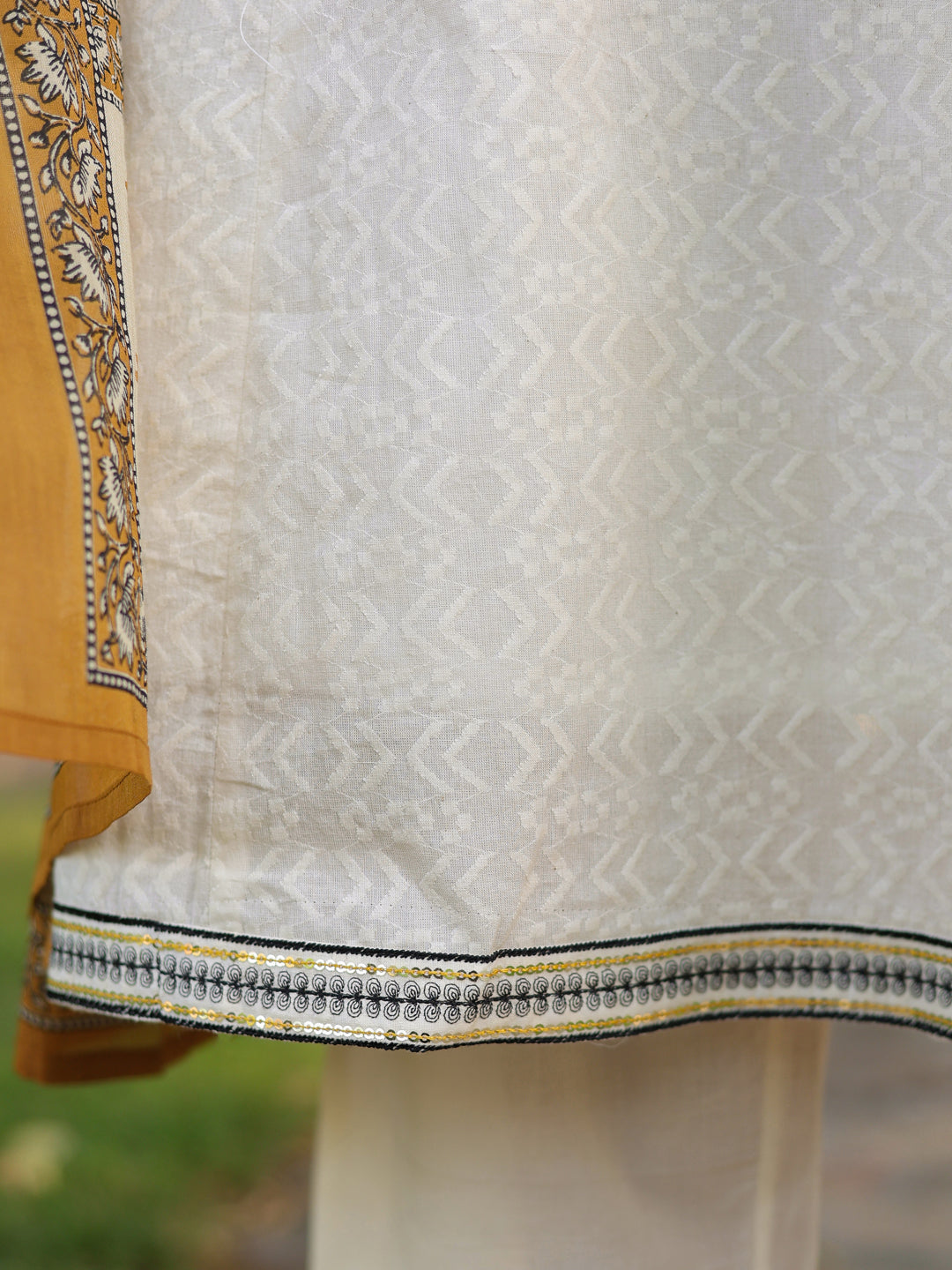 Women Floral Embroidered A-Line Pure Cotton Kurta with Trousers & Dupatta