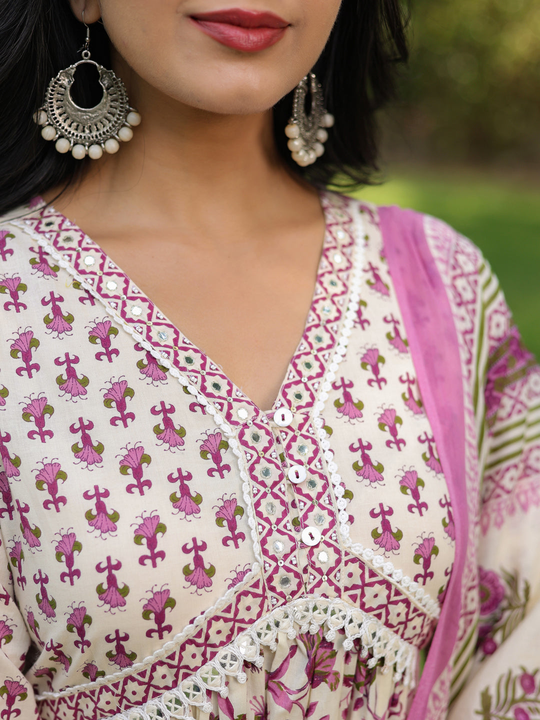 Women Ethnic Motifs Printed Pure Cotton Kurta with Trousers & Dupatta