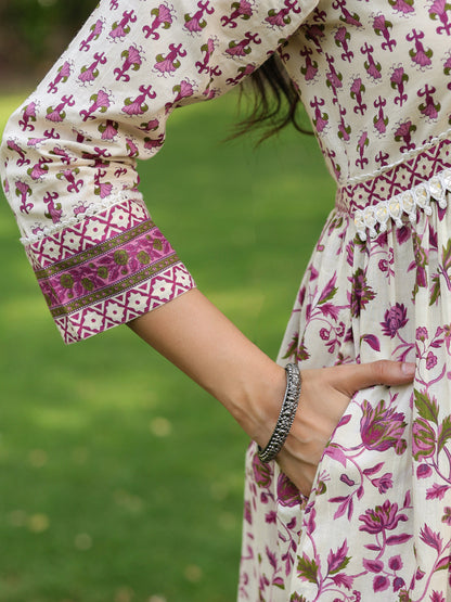 Women Ethnic Motifs Printed Pure Cotton Kurta with Trousers & Dupatta