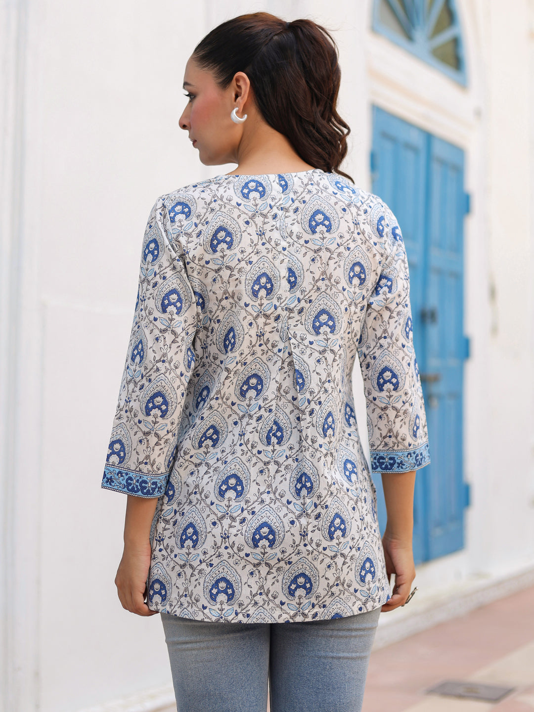 Ethnic Motifs Print Pure Cotton Top
