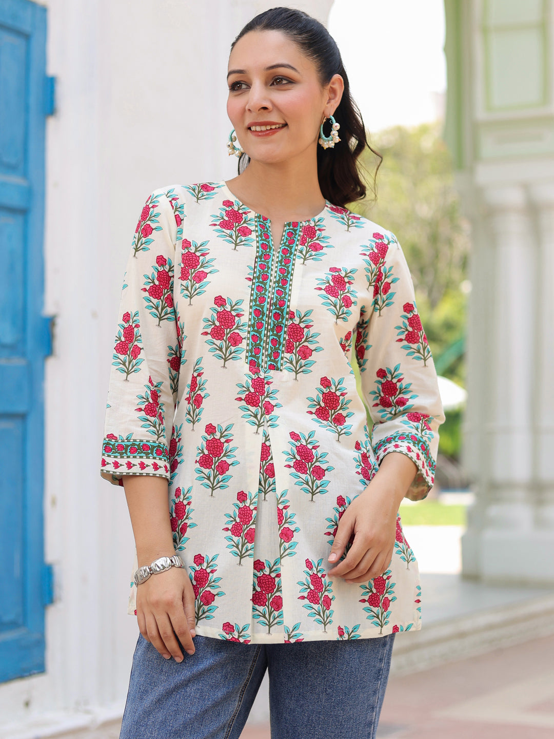 Women Floral Printed Cotton Top