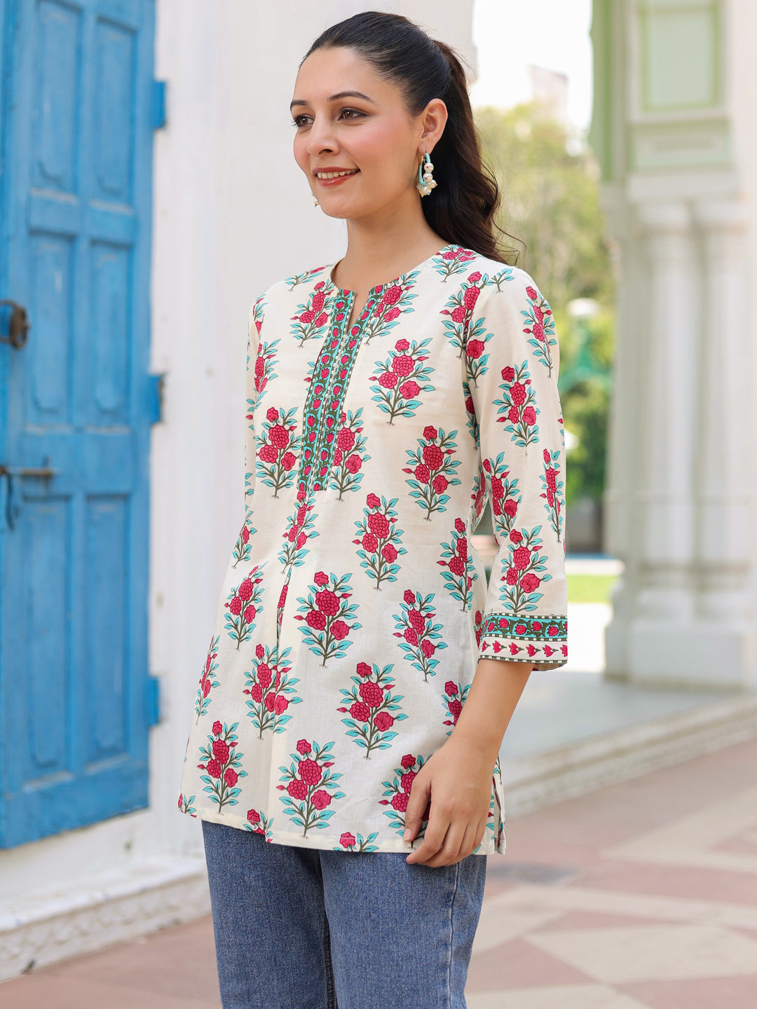 Women Floral Printed Cotton Top