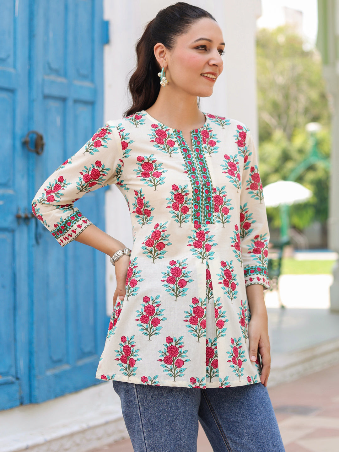 Women Floral Printed Cotton Top