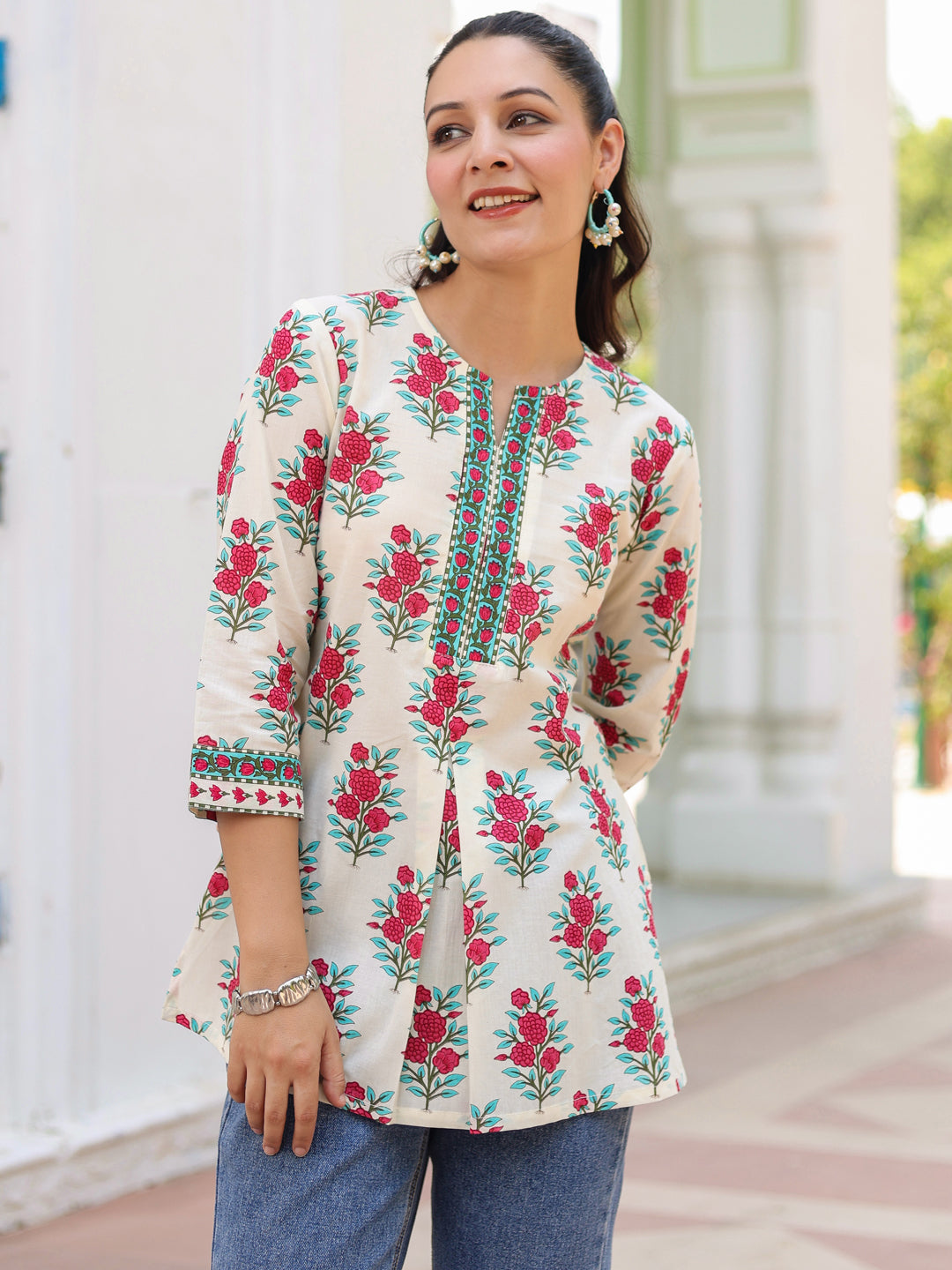 Women Floral Printed Cotton Top
