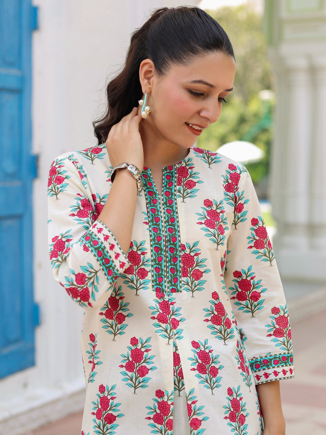 Women Floral Printed Cotton Top