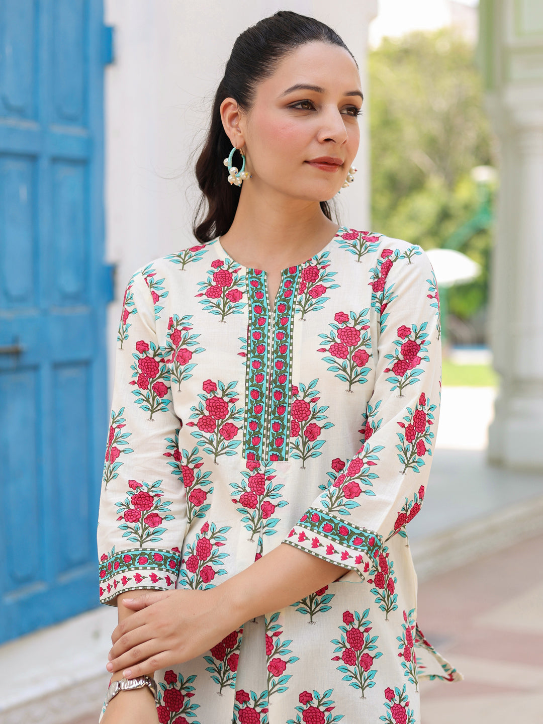 Women Floral Printed Cotton Top