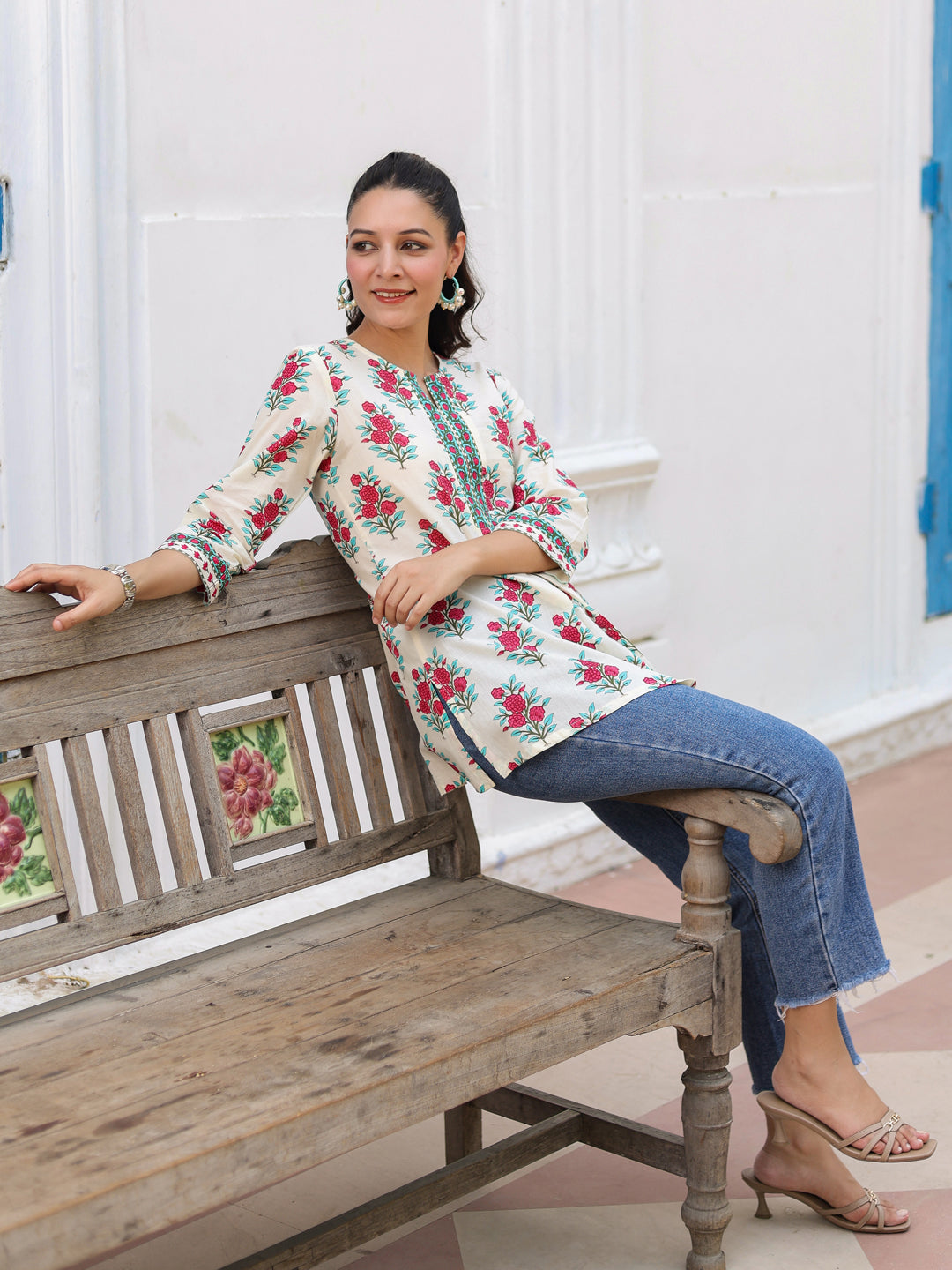 Women Floral Printed Cotton Top